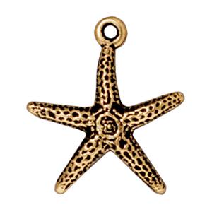 Pendentif étoile de mer métal doré or fin vieilli 20mm (1)