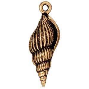 Kaufen Sie Perlen in der Schweiz Muschel charm antik vergoldet 25mm (1)