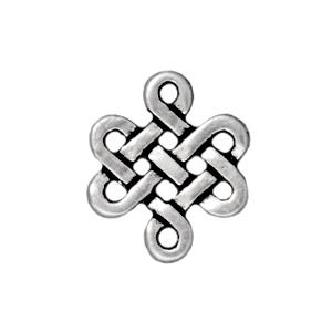 Pendentif estampe métal plaqué argent vieilli 11mm (1)