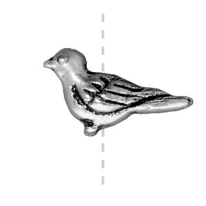 Perle colombe métal Argenté vieilli 14.5x7mm (1)