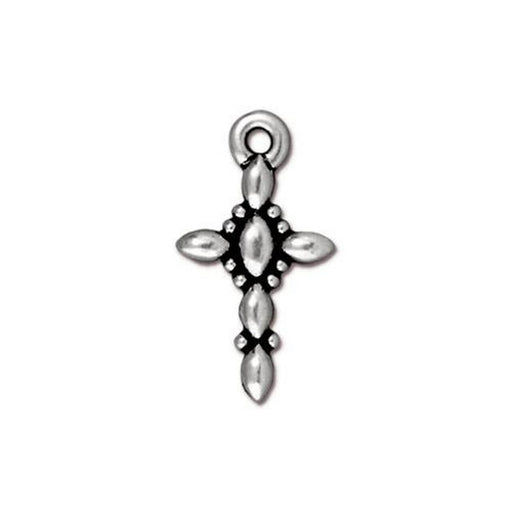 Kaufen Sie Perlen in der Schweiz Charm-Anhänger Retro Kreuz Antik-Qualität versilbert 19x10mm (1)