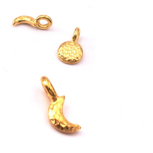 Kaufen Sie Perlen in der Schweiz Kleiner Anhänger Halbmond Gold Flash Qualität 10x4mm (1)