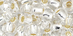 Kaufen Sie Perlen in der Schweiz cc21 - Toho rocailles perlen 3/0 silver lined crystal (10g)
