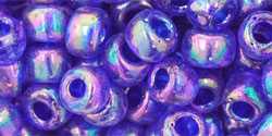 cc87 - perles de rocaille Toho 3/0 trans rainbow cobalt (10g)