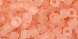 cc11f - perles de rocaille toho 6/0 transparent frosted rosaline (10g)
