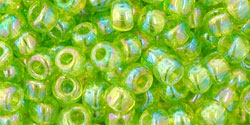 cc164 - toho rocailles perlen 6/0 transparent rainbow lime green (10g)