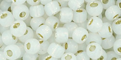 cc2100 - perles de rocaille 6/0 silver-lined milky white (10g)