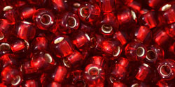 cc25c - Toho rocailles perlen 6/0 silver-lined ruby (10g)
