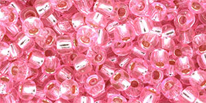 cc38 - perles de rocaille Toho 6/0 silver-lined pink (10g)