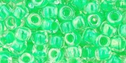 cc805 - perles de rocaille toho 6/0 luminous neon green (10g)