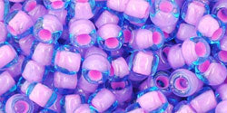 cc937 - perles de rocaille Toho 6/0 aqua/bubble gum pink lined (10g)