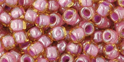 cc960 - perles de rocaille Toho 6/0 light topaz/ pink lined (10g)