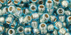 cc990 - perles de rocaille Toho 6/0 gold lined aqua (10g)