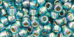 Achat cc995 - perles de rocaille Toho 6/0 gold lined rainbow aqua (10g)
