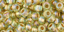 cc998 - perles de rocaille Toho 6/0 gold lined rainbow light jonquil (10g)
