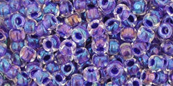 Kaufen Sie Perlen in der Schweiz cc181 - Toho rocailles perlen 8/0 rainbow crystal/tanzanite lined (10g)