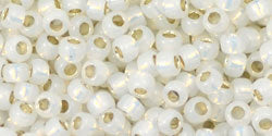 Achat cc2100 - perles de rocaille toho 8/0 silver-lined milky white (10g)