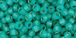 cc2104 - perles de rocaille Toho 8/0 silver lined milky teal (10g)