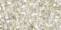 cc21 - perles de rocaille Toho 8/0 silver lined crystal (10g)