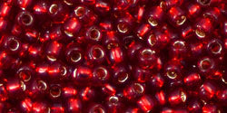 Kaufen Sie Perlen in der Schweiz cc25c - Toho rocailles perlen 8/0 silver-lined ruby (10g)