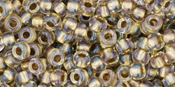 Achat cc262 - perles de rocaille Toho 8/0 inside colour crystal/gold lined (10g)