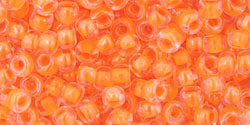 cc802 - perles de rocaille toho 8/0 luminous neon orange (10g)