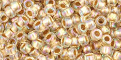 cc994 - Toho rocailles perlen 8/0 gold lined rainbow crystal (10g)
