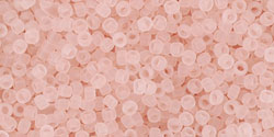 cc11f - Toho rocailles perlen 15/0 transparent frosted rosaline (5g)