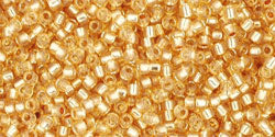 Kaufen Sie Perlen in der Schweiz cc2110 - Toho rocailles perlen 15/0 silver lined milky light topaz (5g)