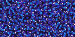 cc28 - perles de rocaille Toho 15/0 silver lined cobalt(5g)