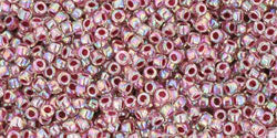 Kaufen Sie Perlen in der Schweiz cc771 - Toho rocailles perlen 15/0 rainbow crystal/strawberry lined (5g)