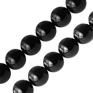 Kaufen Sie Perlen in der Schweiz Schwarzer onyx runde perle 10mm strang (1)