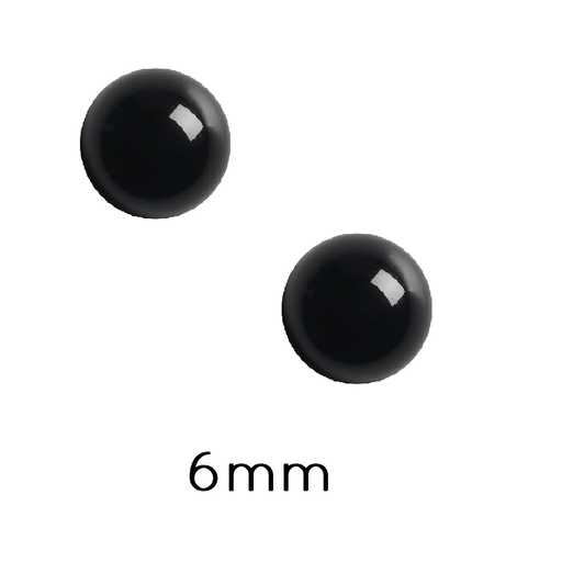 Kaufen Sie Perlen in der Schweiz Runder Cabochon aus schwarzem Achat 6mm (2)