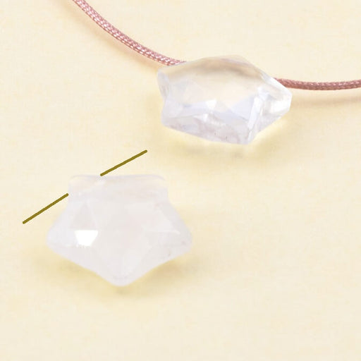 Kaufen Sie Perlen in der Schweiz Sternanhänger Quarzkristall facettiert 14 mm - Loch: 0,7 mm (1)