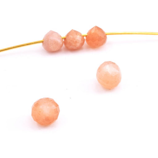 Kaufen Sie Perlen in der Schweiz Tropfenperlenanhänger facettierter natürlicher Sonnenstein Gelb - 4-5 mm - Bohrung: 0,9 mm (5)
