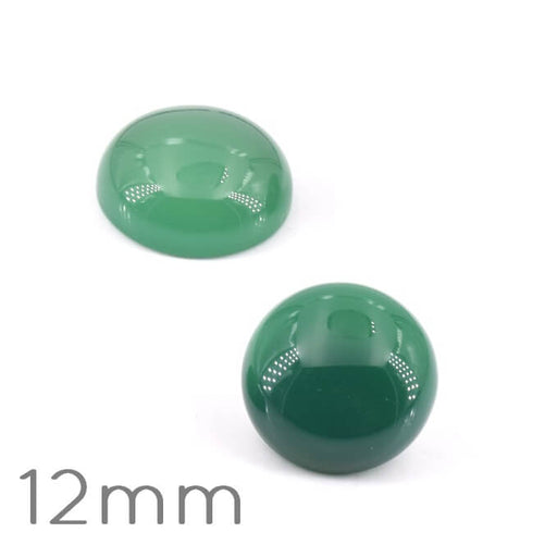 Kaufen Sie Perlen in der Schweiz Cabochon Runder Naturgrüner Onyx 12mm (1)