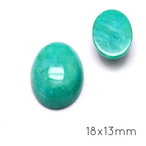 Kaufen Sie Perlen in der Schweiz Ovaler Cabochon Imitat Amazonit 18x13mm (1)