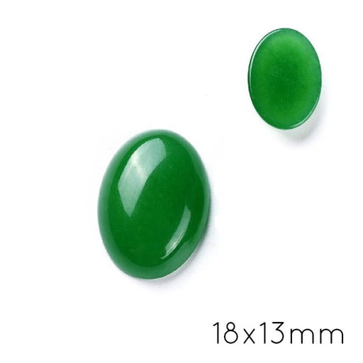 Kaufen Sie Perlen in der Schweiz Ovaler Cabochon Jadegrün getönt 18x13mm (1)
