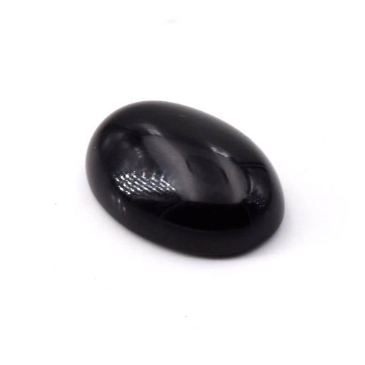 Kaufen Sie Perlen in der Schweiz Ovaler Cabochon Natürlicher schwarzer Achat - 18x13mm (1)