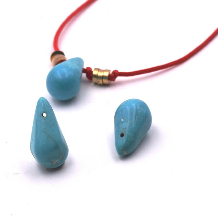 Pendentif Goutte Imitation Turquoise 18x9mm - Trou: 1mm (2)