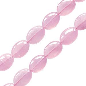 Perle galet en quartz rose 10x14x4mm (2 perles)