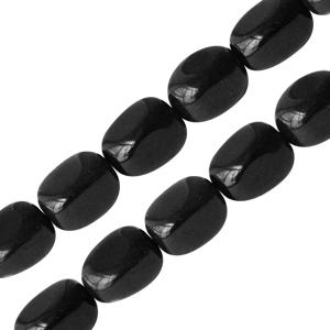 Kaufen Sie Perlen in der Schweiz Schwarzer onyx nugget 12x16mm strang (1)