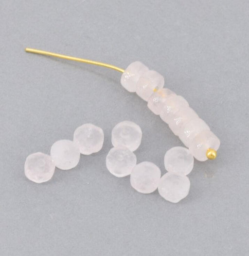 Kaufen Sie Perlen in der Schweiz Heishi Beads WEISS Quarz 4x2mm - 0.7mm Loch (10)