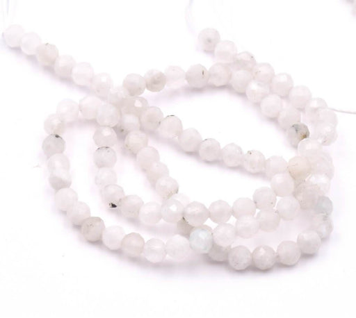 Kaufen Sie Perlen in der Schweiz Mondstein facettierte runde Perlen 3mm - Faden 39cm (1)