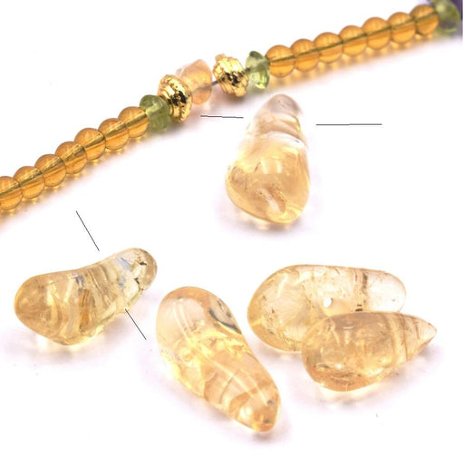 Kaufen Sie Perlen in der Schweiz Citrin Tropfen Anhänger Gelb6-8mm-Loch 0.5mm (5)