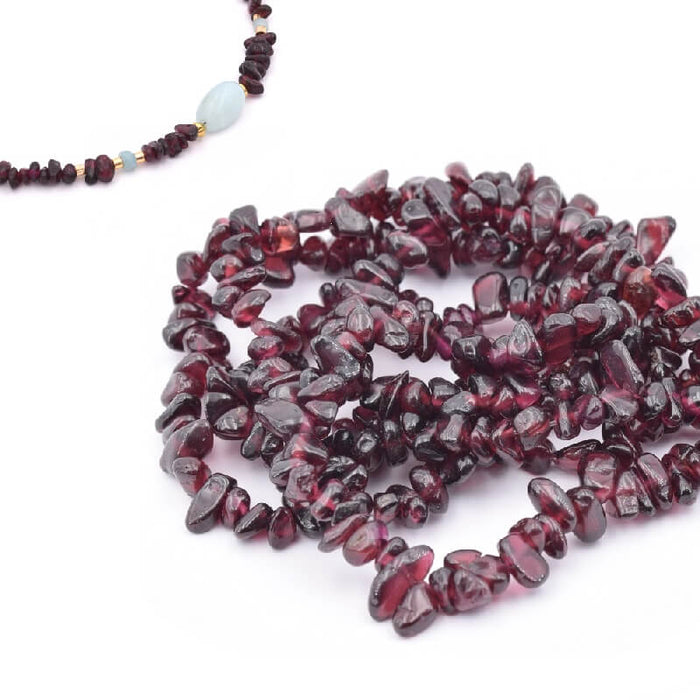 Chips Garnet  5-8mm - trou: 0,8mm (1-40cm)