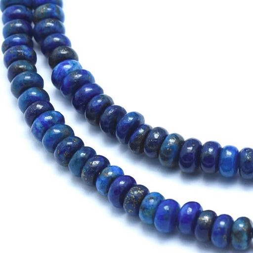 Kaufen Sie Perlen in der Schweiz Rondelle perlen Donuts Lapis Lazuli 4x2,5mm, loch: 1mm (1 strang 40cm)