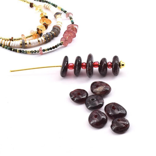 Kaufen Sie Perlen in der Schweiz Heishi Beads Scheibe Polierter Granat 15-8x2-4mm (10)