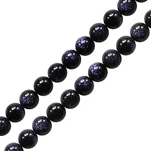 Kaufen Sie Perlen in der Schweiz Blauer goldstone perlenstrang rund 4mm (1)