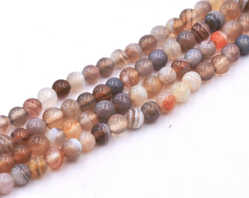 Kaufen Sie Perlen in der Schweiz Achat Afrikanischer runde Perlen 4mm -Loch: 0.8mm - 39cm (1 Strang)